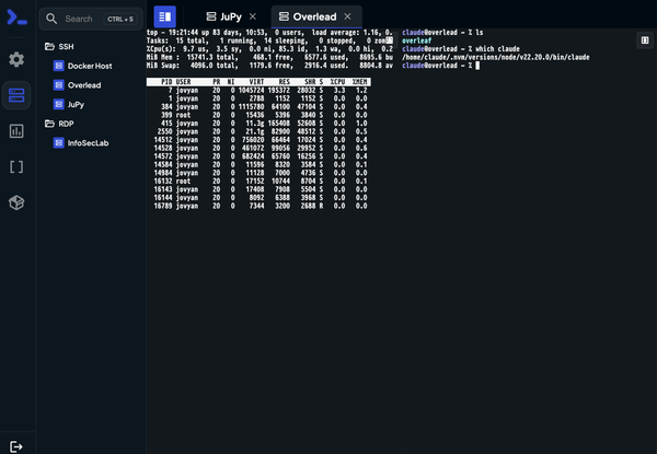 Nexterm for simple remote SSH and RDP sessions via the browser