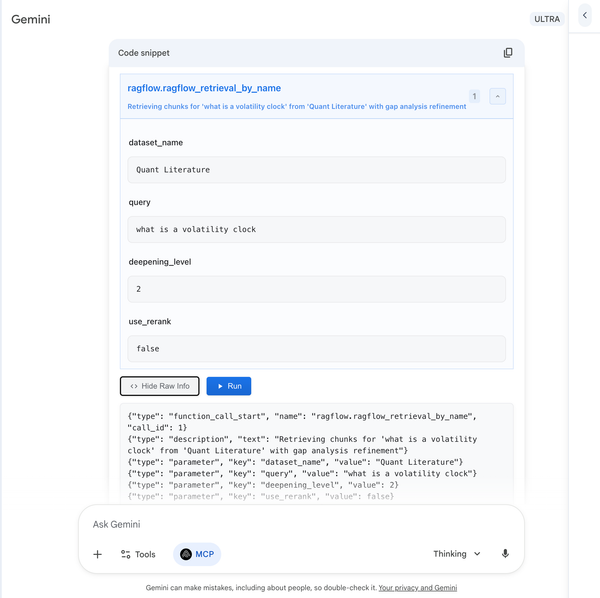 Use MCP servers with Gemini 3 Web / Deep Research / Deep Think / RAGflow with DSPy