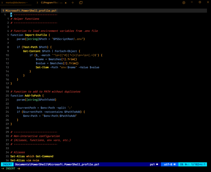 nvim CUA / Tabby / new theme
